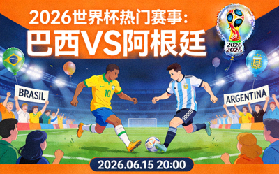 2026世界杯热门赛事巴西对阵阿根廷，橙色与深蓝主题